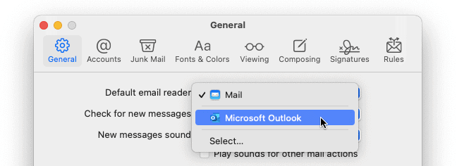 default email for mac