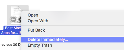 secure empty trash for mac?